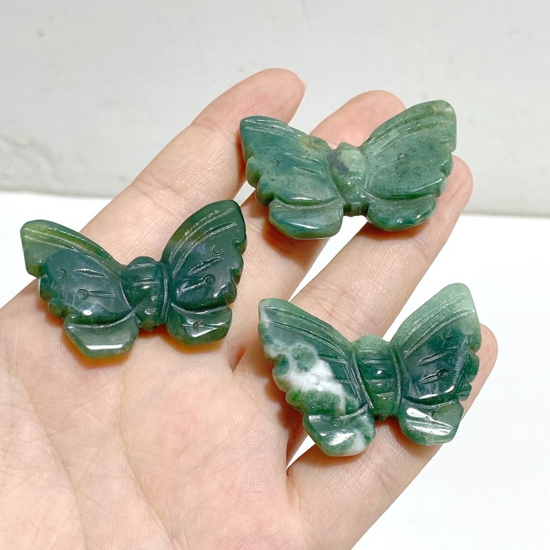 Moss Agate Butterfly Carving Wholesale -Wholesale Crystals
