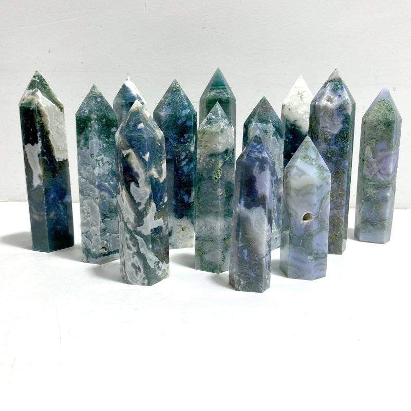Moss Agate Point Wholesale - Wholesale Crystals