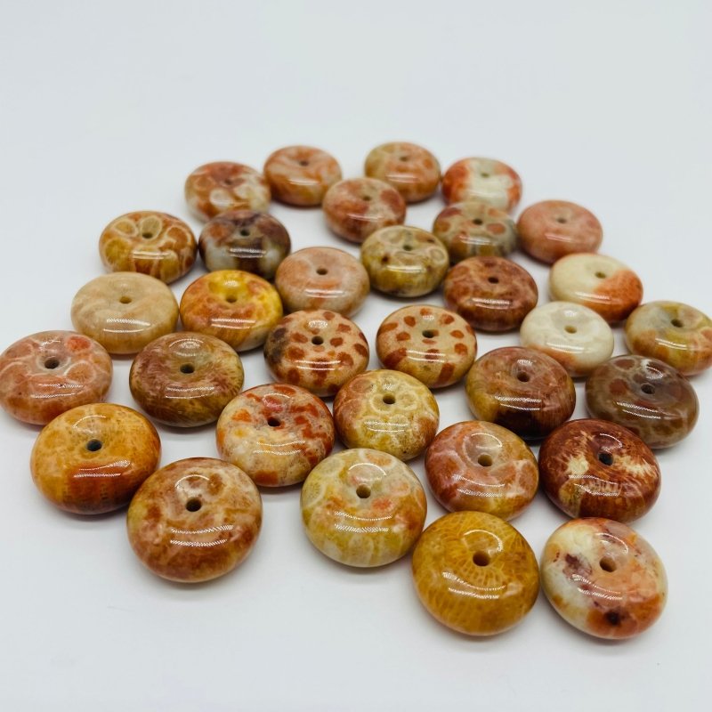 Natural Coral Jade Donuts Crystal Wholesale -Wholesale Crystals