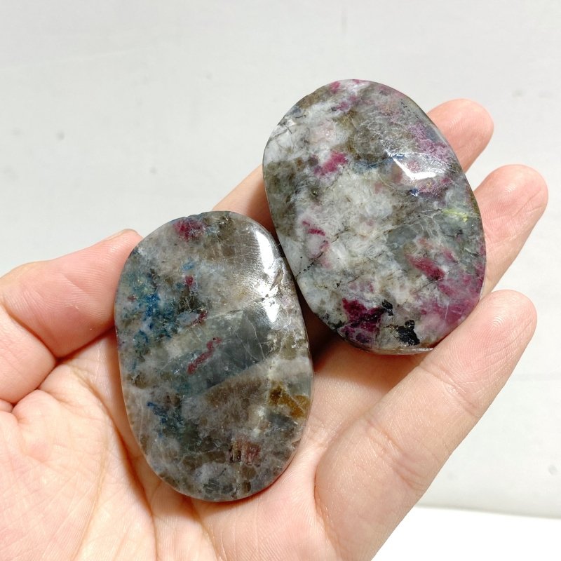 Pink & Blue Tourmaline Palm Stone Wholesale (Crack) -Wholesale Crystals