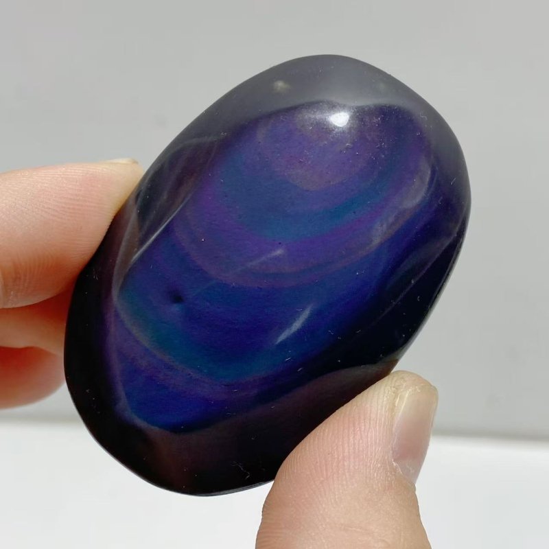 Rainbow Cat Eye Obsidian Palm Stone Wholesale - Wholesale Crystals