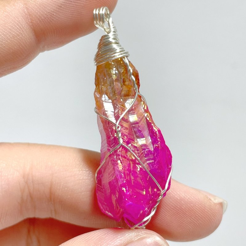 Raw Crystal Stones Pendant Wholesale Black Tourmaline Amethyst Aura Clear Quartz - Wholesale Crystals