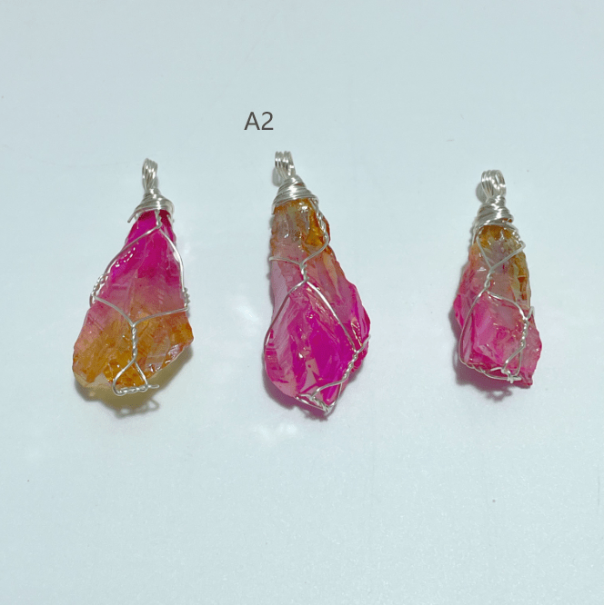 Raw Crystal Stones Pendant Wholesale Black Tourmaline Amethyst Aura Clear Quartz - Wholesale Crystals