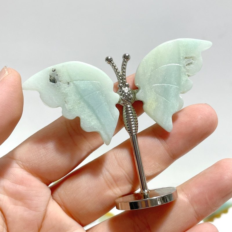 Small Caribbean Calcite Butterfly Carving With Stand Wholesale - Wholesale Crystals