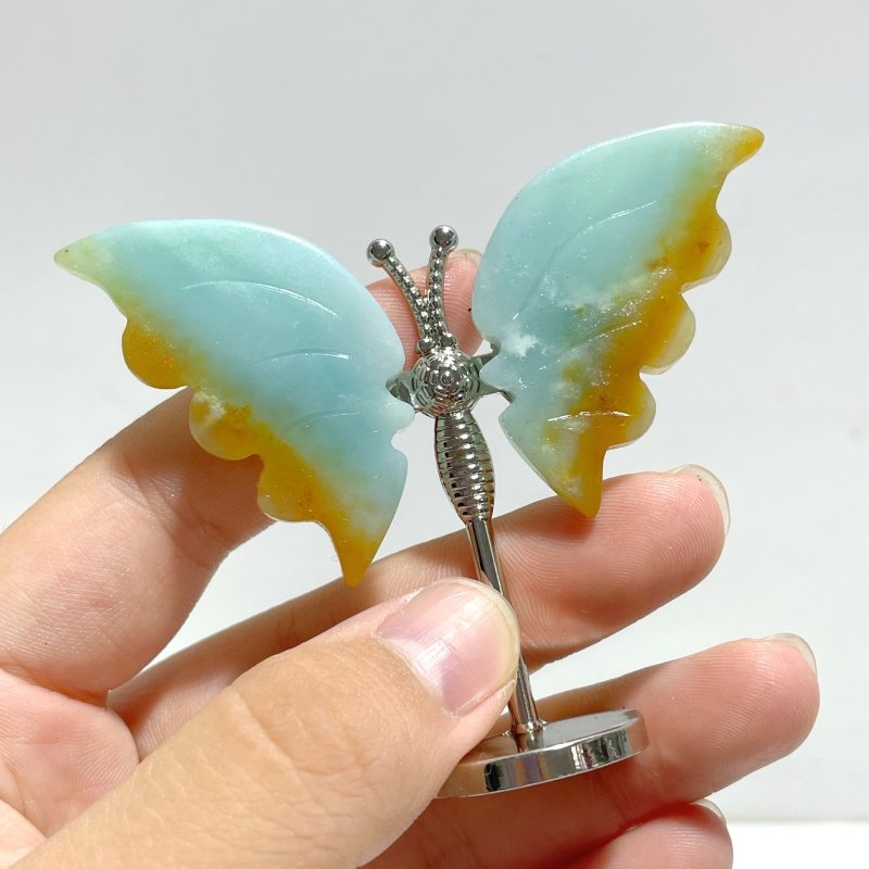 Small Caribbean Calcite Butterfly Carving With Stand Wholesale - Wholesale Crystals