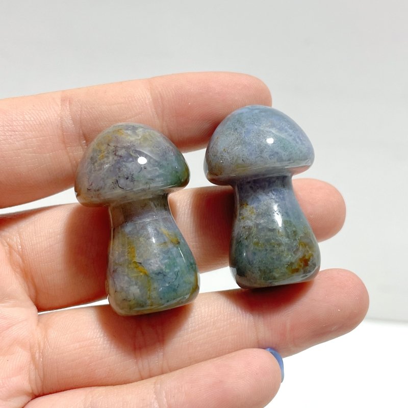 Small Moss Agate Mushroom Carving Wholesale - Wholesale Crystals