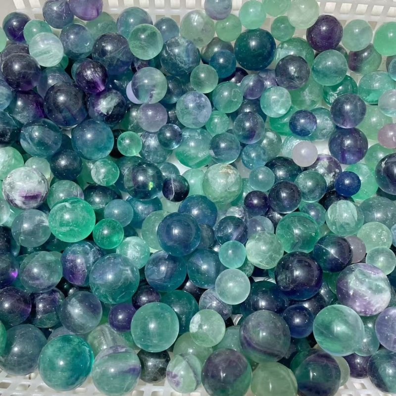 Small Purple Green Colorful Fluorite Sphere Wholesale Closeout - Wholesale Crystals