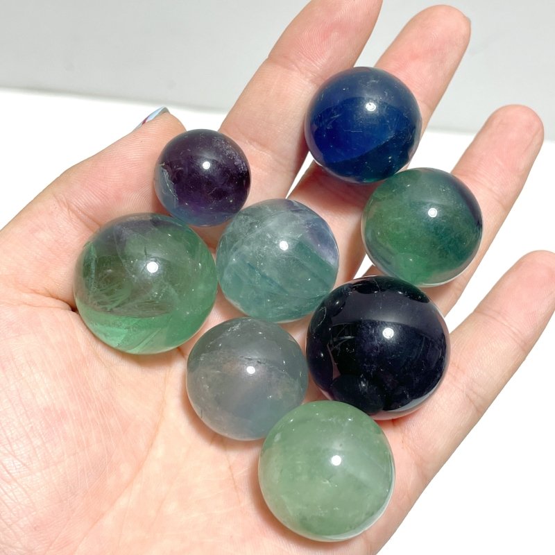 Small Purple Green Colorful Fluorite Sphere Wholesale Closeout - Wholesale Crystals