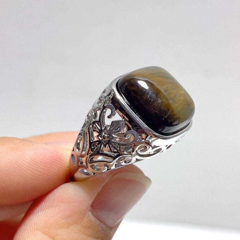 Sugar Cube Tiger Eye Ring Wholesale - Wholesale Crystals