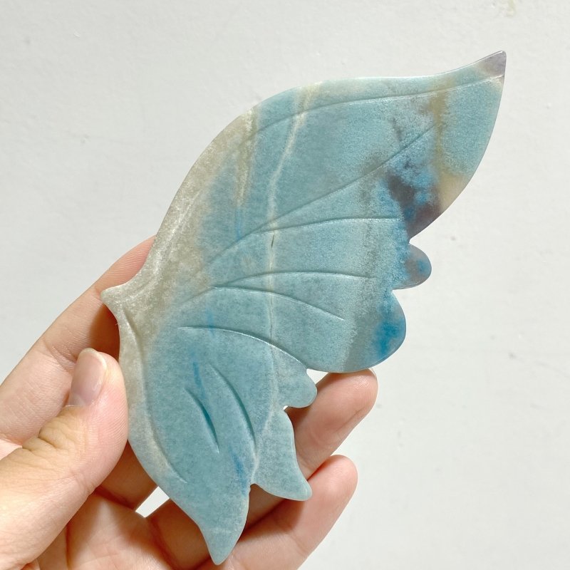 Trolleite Stone Butterfly Wing Carving With Stand -Wholesale Crystals