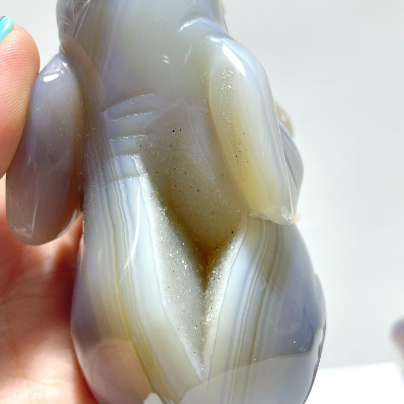 Unique 2 pieces Geode Agate Druzy Elephant Carving - Wholesale Crystals