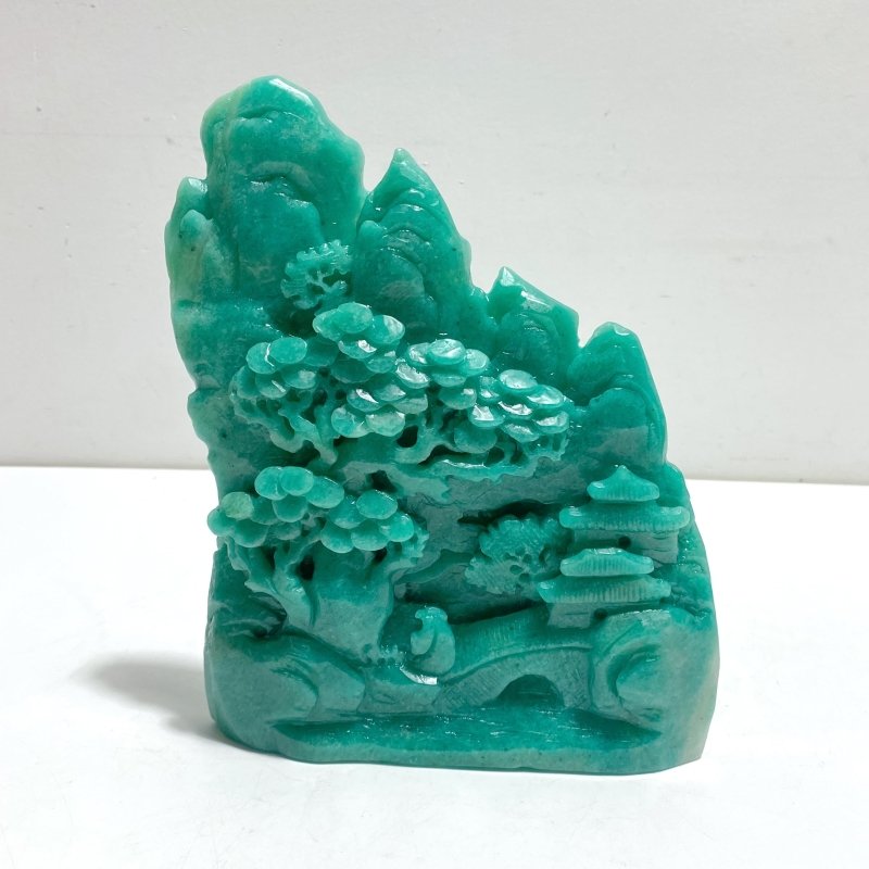 Unique Amazonite Landscape Pavilion Carving 4 - Wholesale Crystals