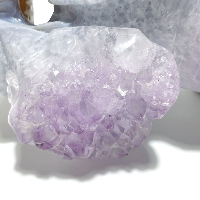 Unique Amethyst Mixed Geode Druzy Agate Elephant Animal Carving A17 - Wholesale Crystals