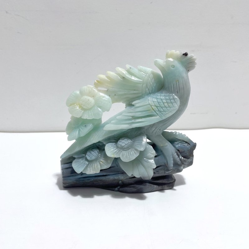 Unique Caribbean Calcite Mixed Pyrite Birds&Flower Carving - Wholesale Crystals