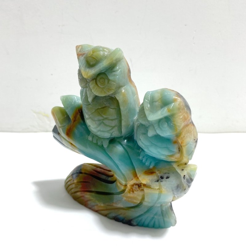 Unique Caribbean Calcite Owl Carving - Wholesale Crystals