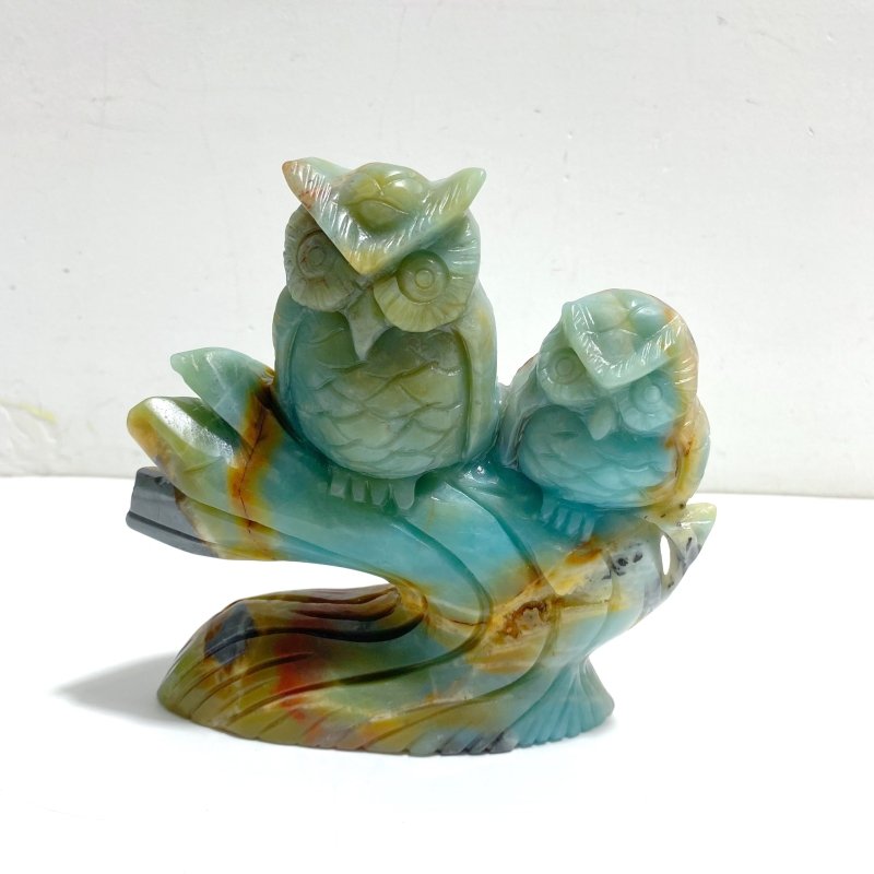 Unique Caribbean Calcite Owl Carving - Wholesale Crystals