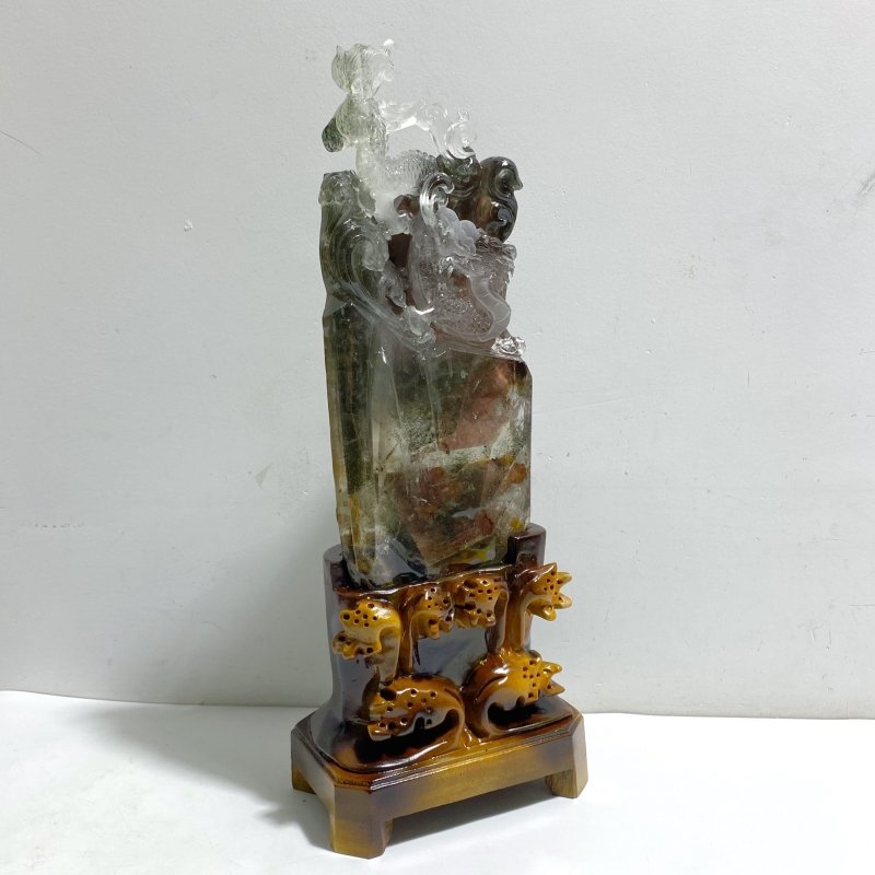 Unique Chinese Dragon Garden Quartz Carving Home Decor -Wholesale Crystals