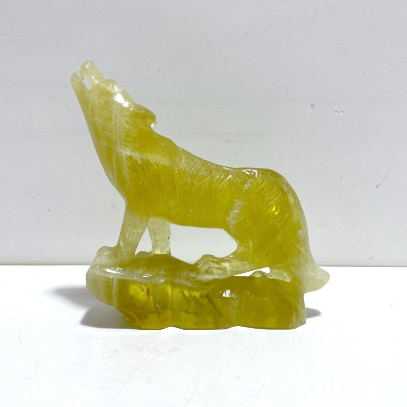 Unique Citrine Wolf Carving - Wholesale Crystals