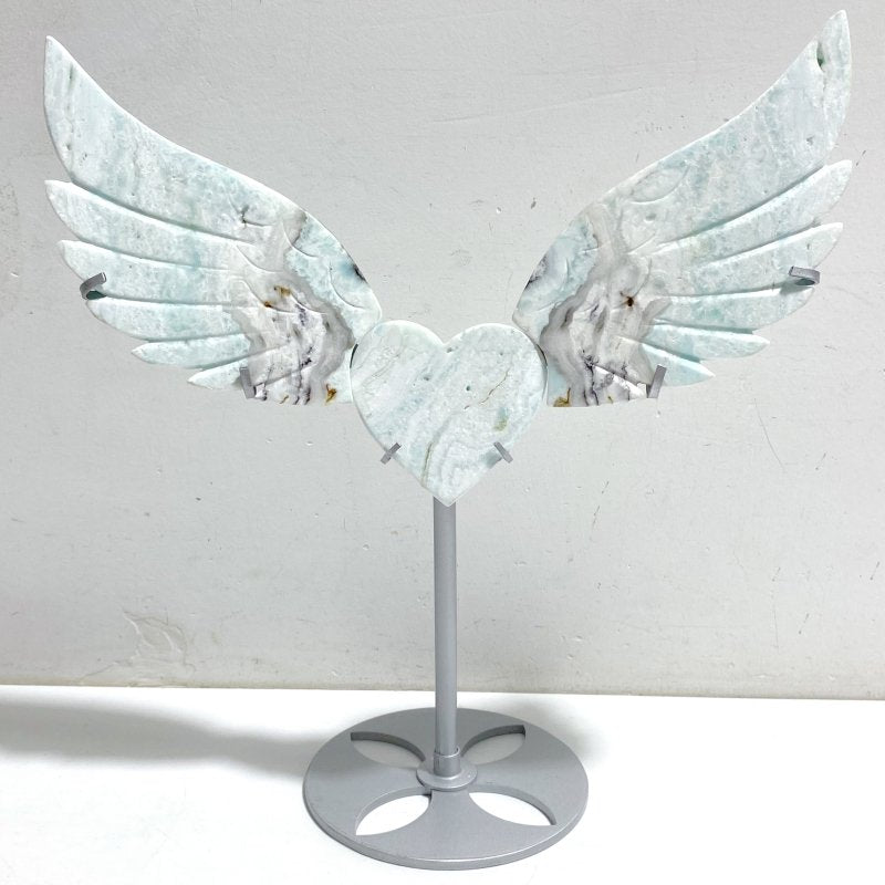 Unique Hemimorphite Heart Wing Carving With Stand -Wholesale Crystals