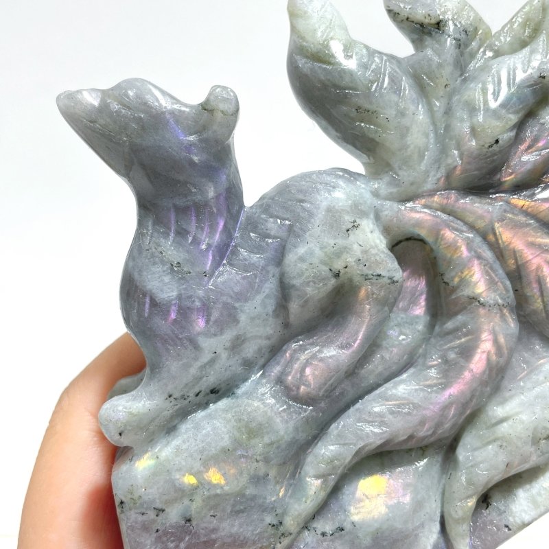 Unique Labradorite Nine - tailed Fox Carving - Wholesale Crystals