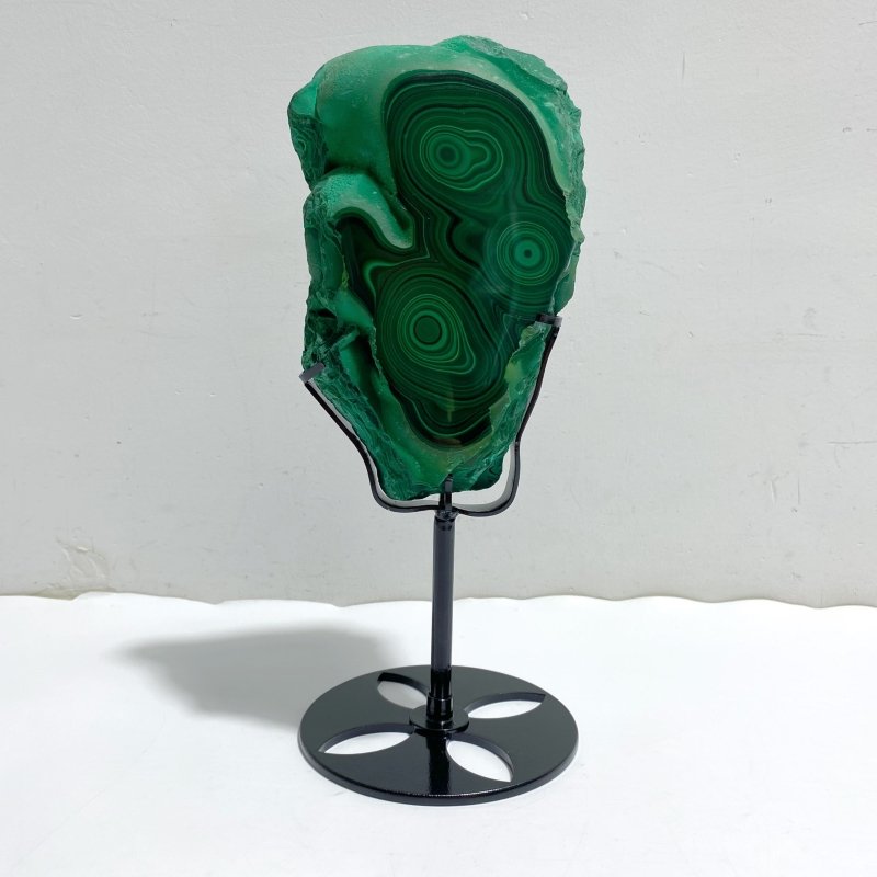 Unique Malachite Raw Bottom With Stand -Wholesale Crystals