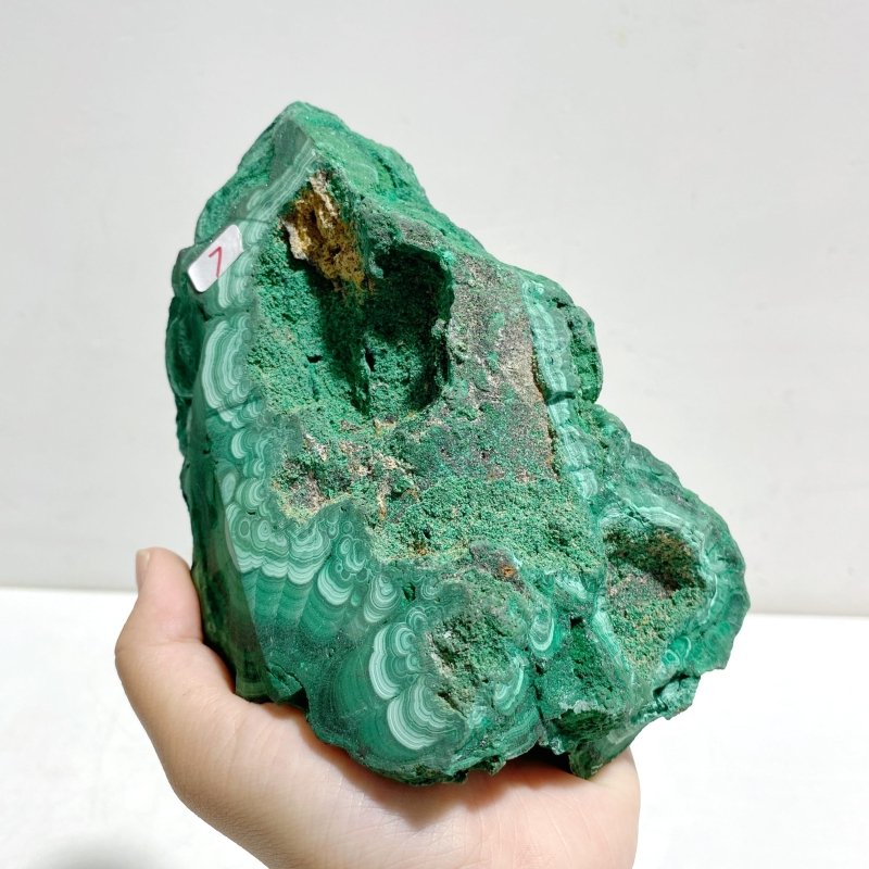 Unique Malachite Specimen Raw Bottom With Stand - Wholesale Crystals