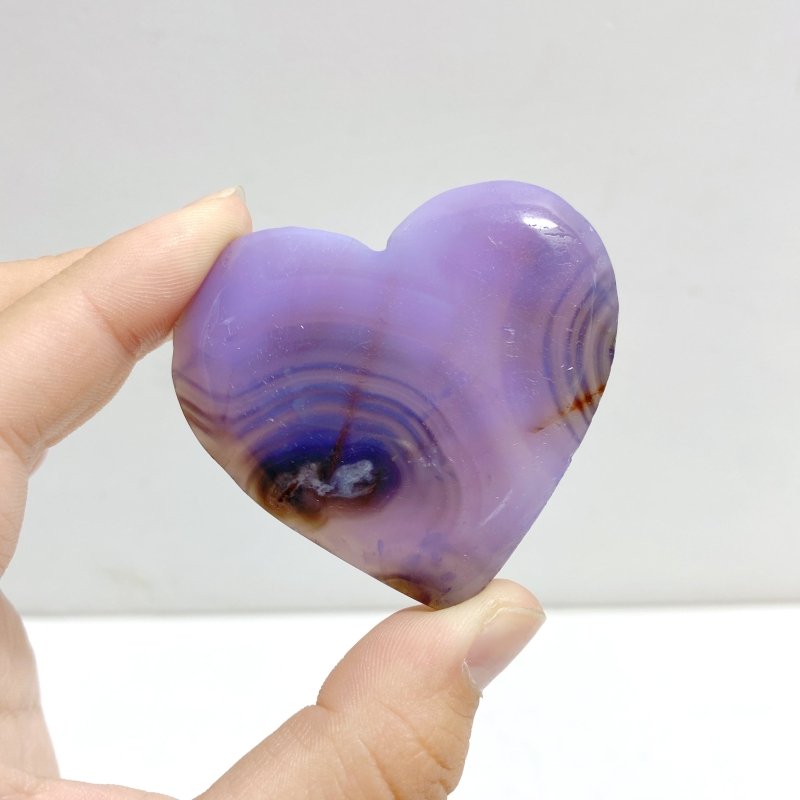 Unique Purple Agate Heart Wing Carving With Stand - Wholesale Crystals
