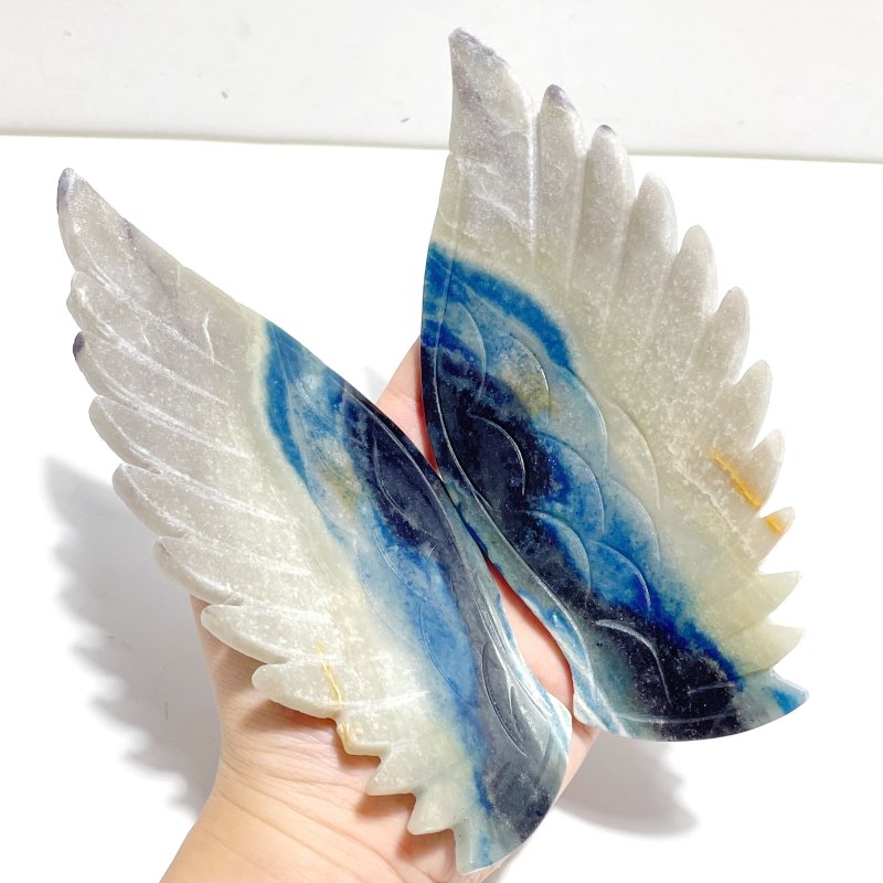 Unique Trolleite Stone Eagle Wing Carving With Stand A01 - Wholesale Crystals