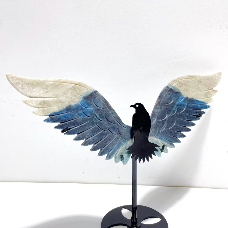 Unique Trolleite Stone Eagle Wing Carving With Stand A02 - Wholesale Crystals