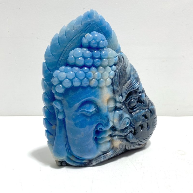 Unique Trolleite Stone Half Mara and Half Buddha Carving - Wholesale Crystals