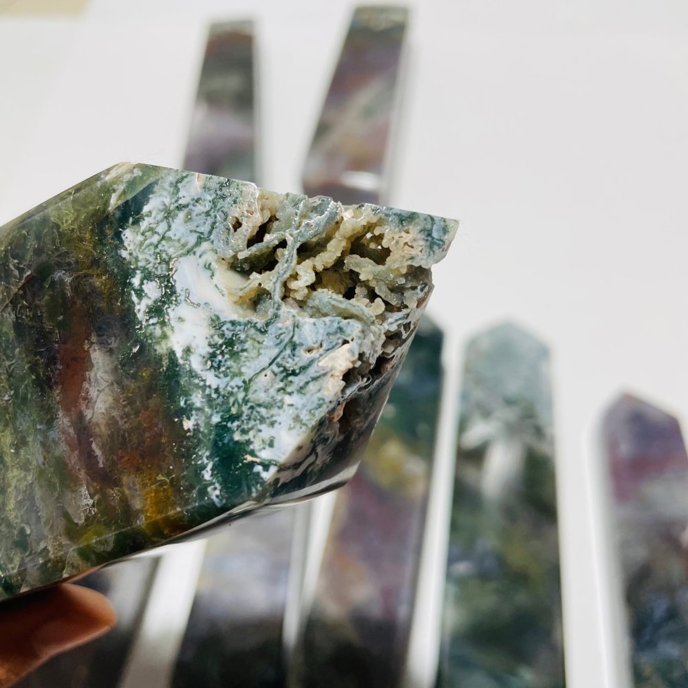 9 Pieces Small Geode Ocean Jasper Tower Points -Wholesale Crystals