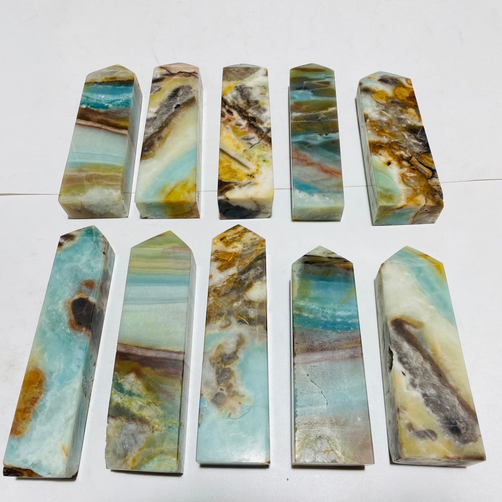 10 Pieces Caribbean Four-Sided Tower Points -Wholesale Crystals