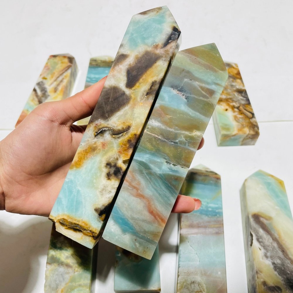 10 Pieces Caribbean Four-Sided Tower Points -Wholesale Crystals