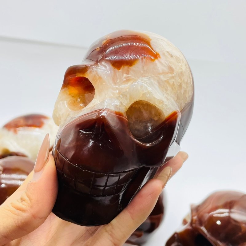 10 Pieces Carnelian Large Skull Carving -Wholesale Crystals