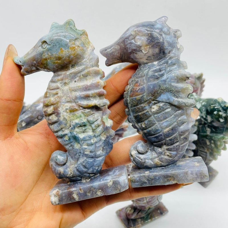 10 Pieces Cute Ocean Jasper Seahorse Carving -Wholesale Crystals