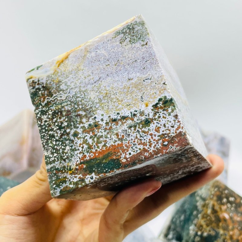 9 Pieces Large Beautiful Ocean Jasper Stand Cube -Wholesale Crystals