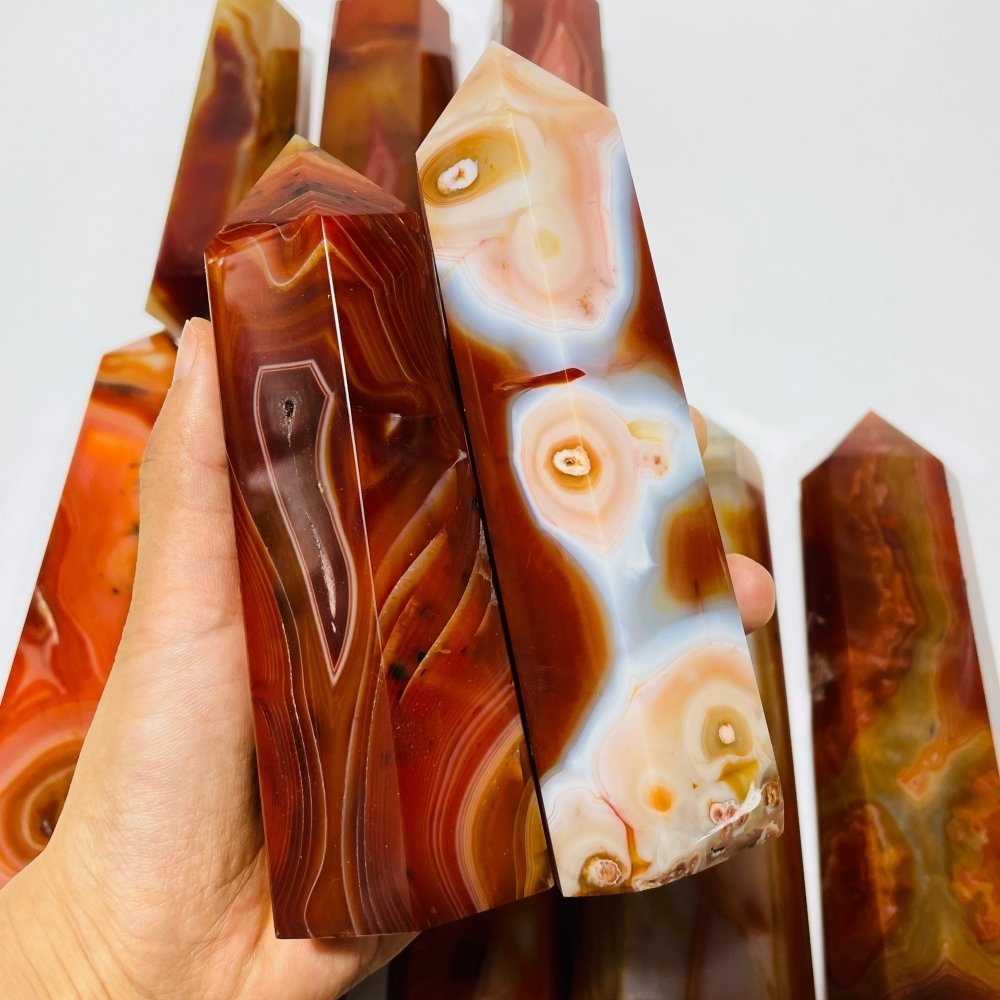 10 Pieces Large Carnelian Crystal Tower -Wholesale Crystals