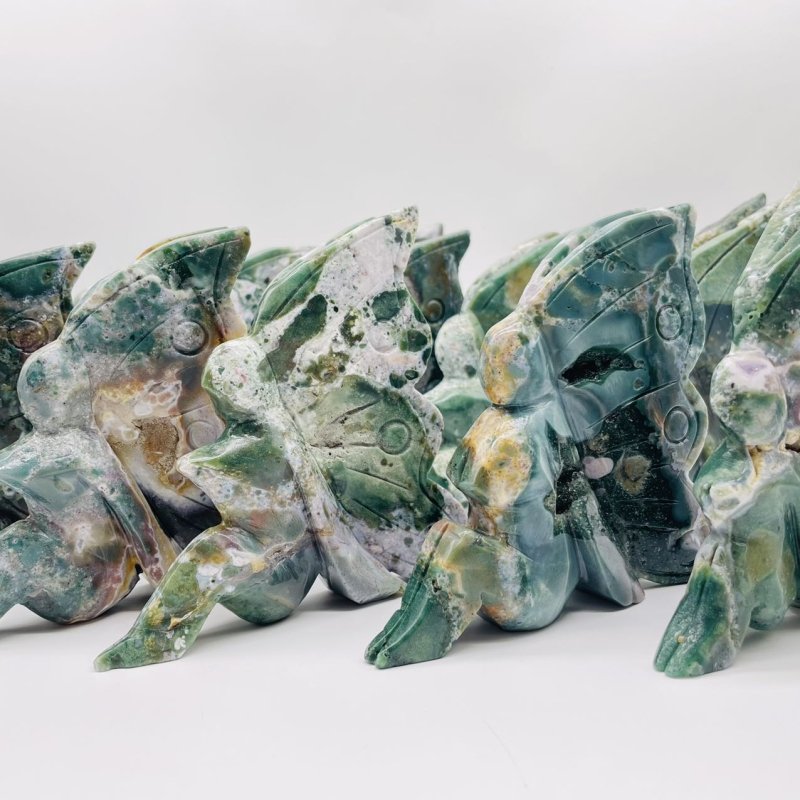 10 Pieces Ocean Jasper Butterfly Fairy Carving -Wholesale Crystals