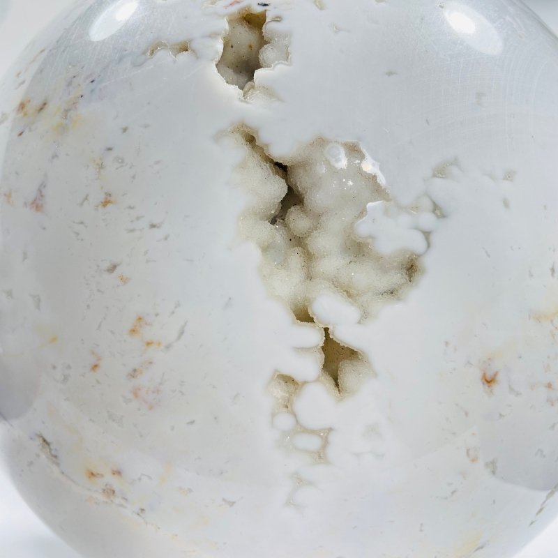 10.2inch Large White Rhyolite Geode Sphere - Wholesale Crystals