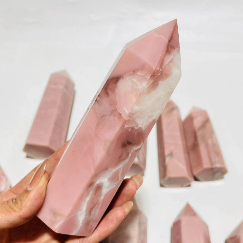 11 Pieces Pink Opal Crystal Tower -Wholesale Crystals