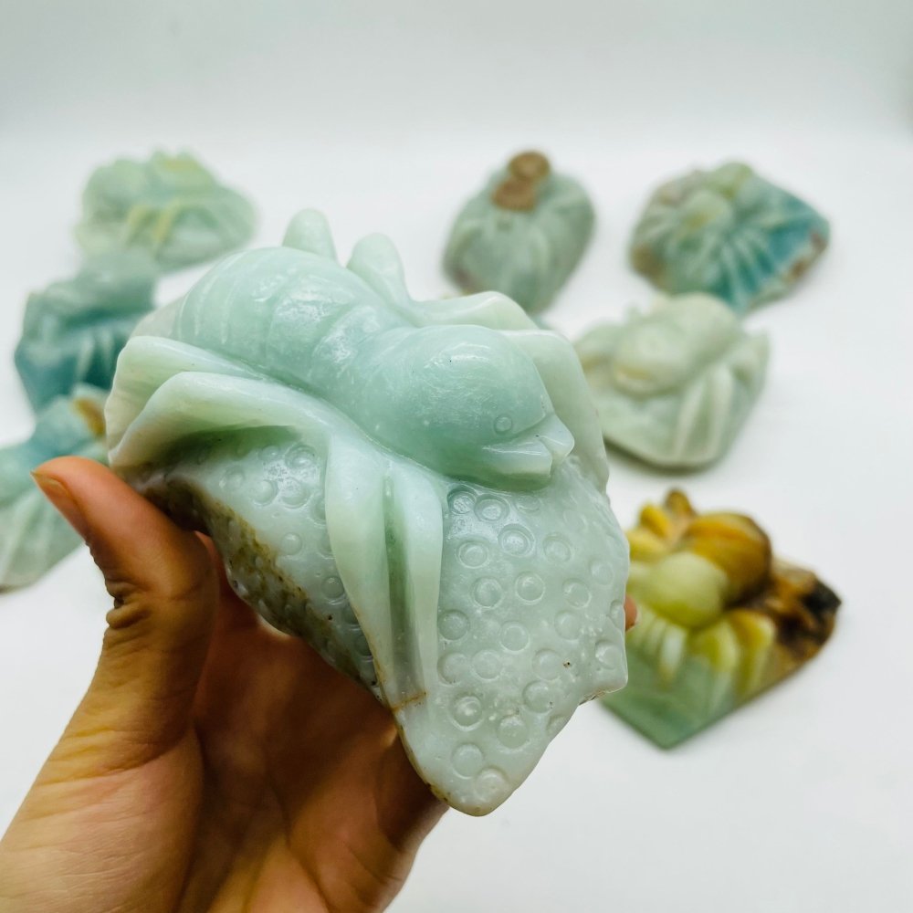 13 Pieces Caribbean Calcite Spider Carving -Wholesale Crystals