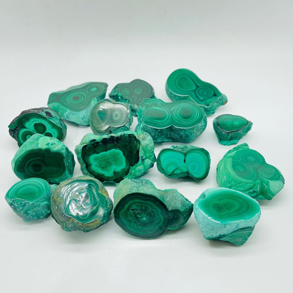 15 Pieces Polished Malachite -Wholesale Crystals
