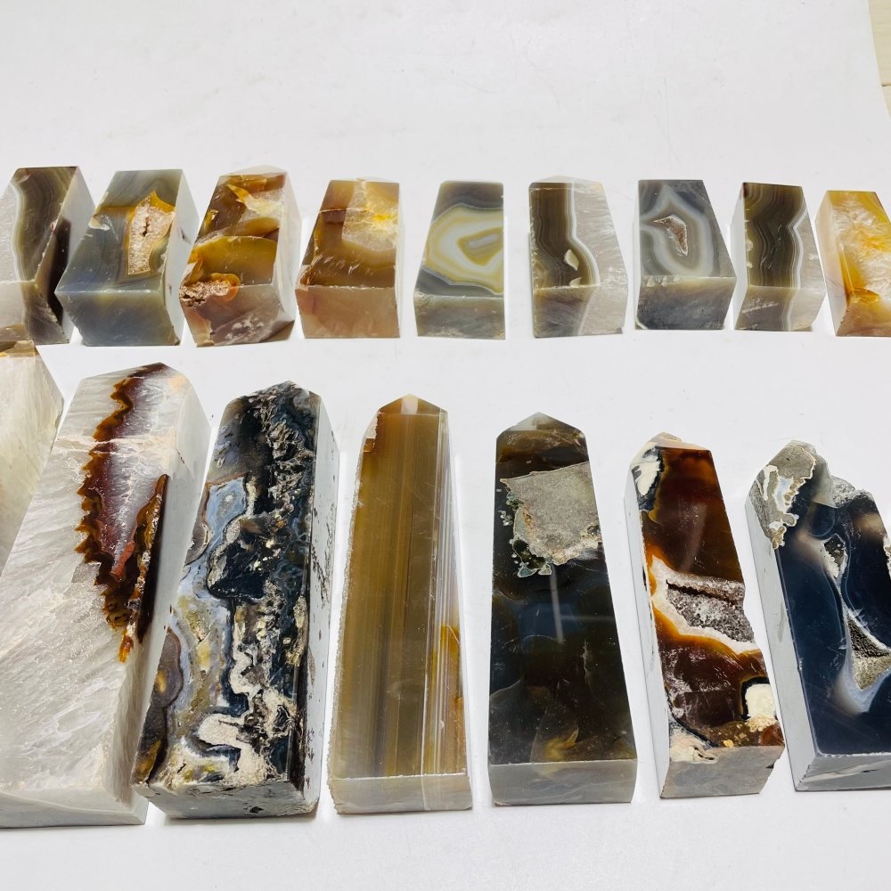 17 Pieces Agate Tower Points -Wholesale Crystals