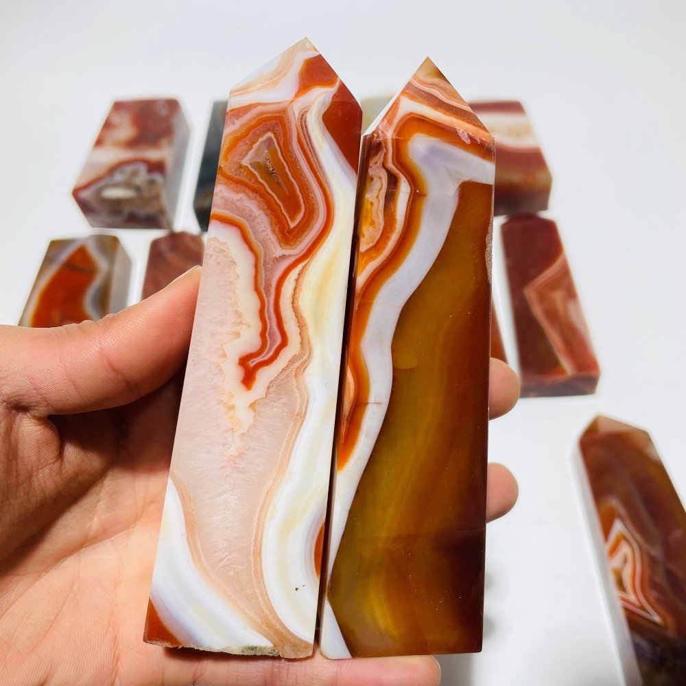 18 Pieces Fat Carnelian Tower Points -Wholesale Crystals