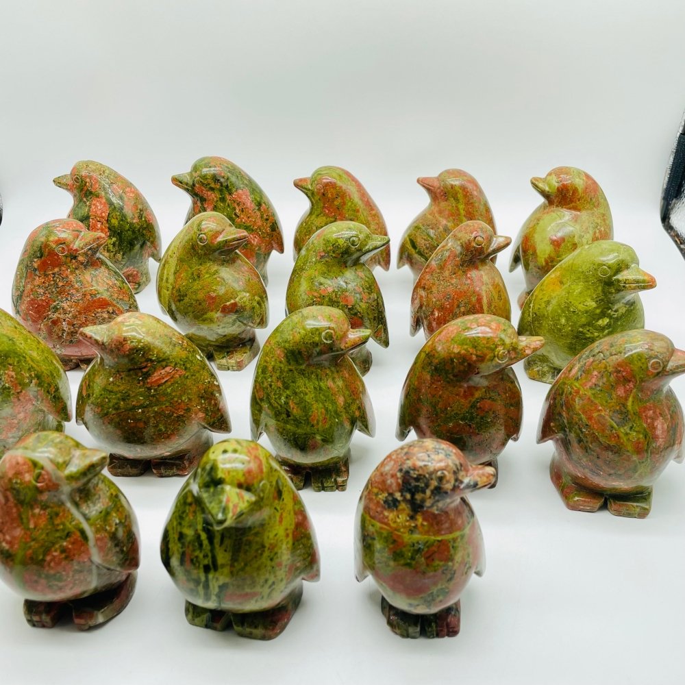 18 Pieces Unakite Penguin Carving -Wholesale Crystals