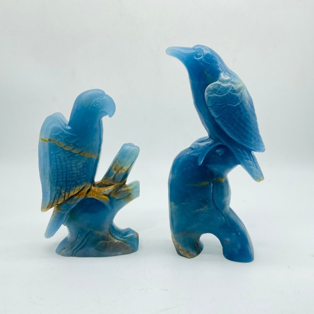 2 Pieces High Quality Blue Onyx Bird Carving -Wholesale Crystals