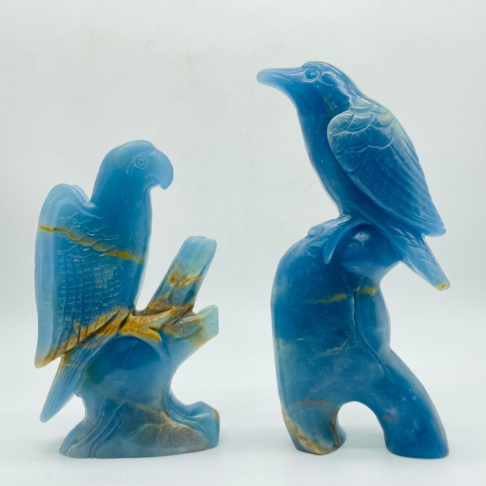 2 Pieces High Quality Blue Onyx Bird Carving -Wholesale Crystals