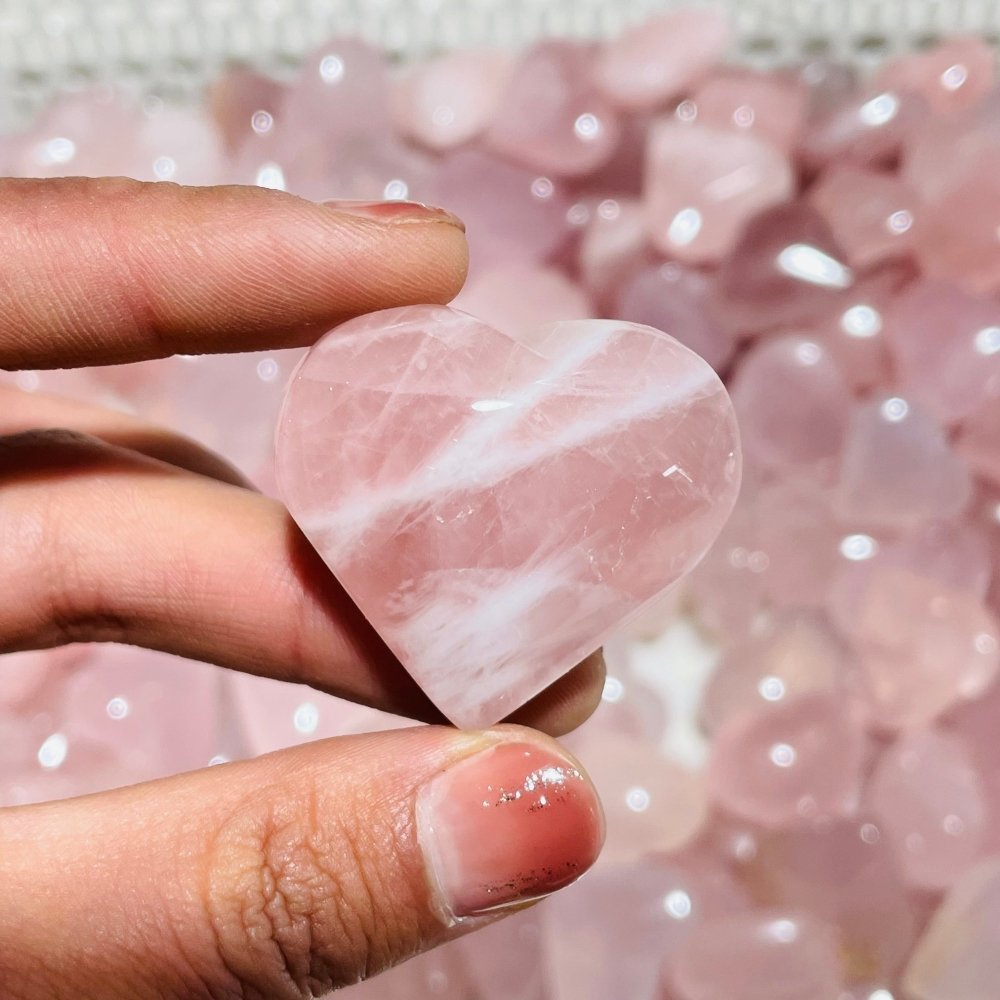 200 Pieces Pink Madagascar Rose Quartz Heart -Wholesale Crystals