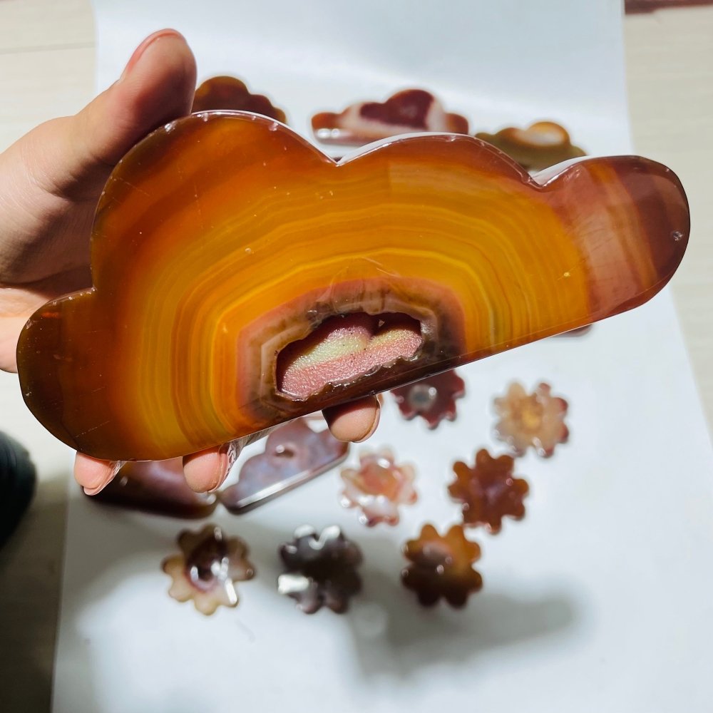 23 Pieces Geode Carnelian Carving -Wholesale Crystals