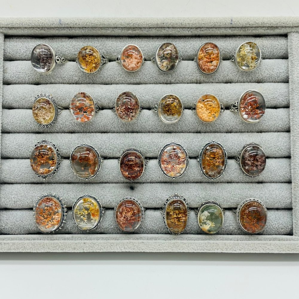 24 Pieces Sterling Silver Garden Quartz High Quality Different Styles Ring -Wholesale Crystals